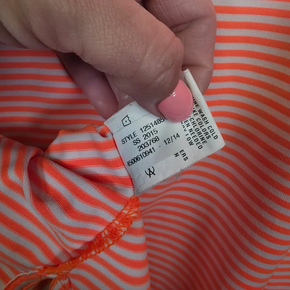Under Armour Golf Polo Shirt Mens XL Orange Green Striped Stretch Sports Outdoor
